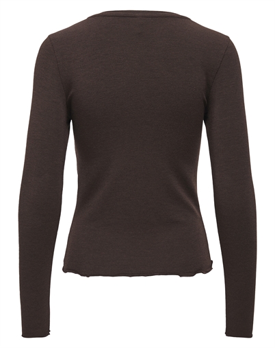 Only - ONLVirro O-Neck L/S Bluse - Seal Brown